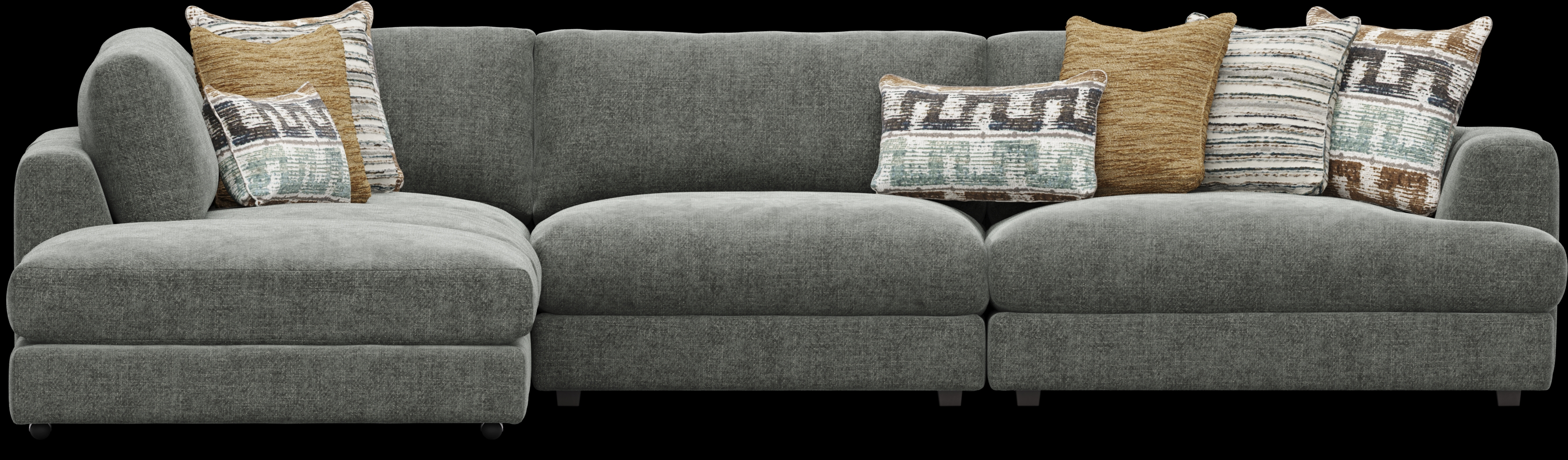 Montecito Charcoal 8 Pc Sectional Living Room - Thumbnail - Image 3