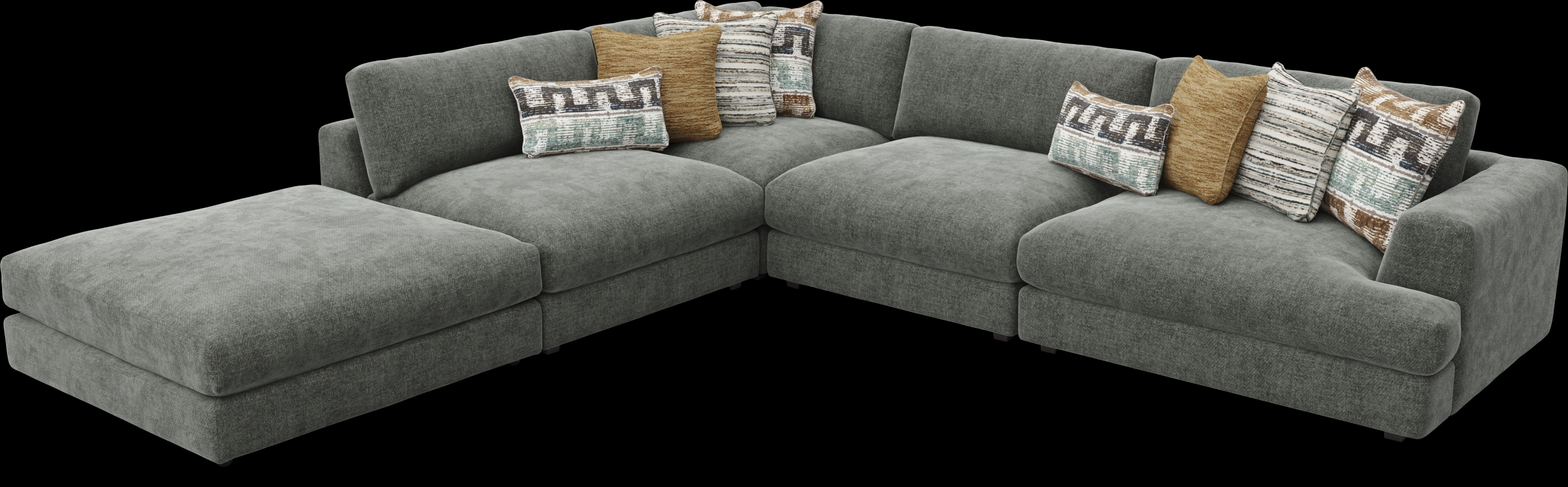 Montecito Charcoal 8 Pc Sectional Living Room - Thumbnail - Image 4