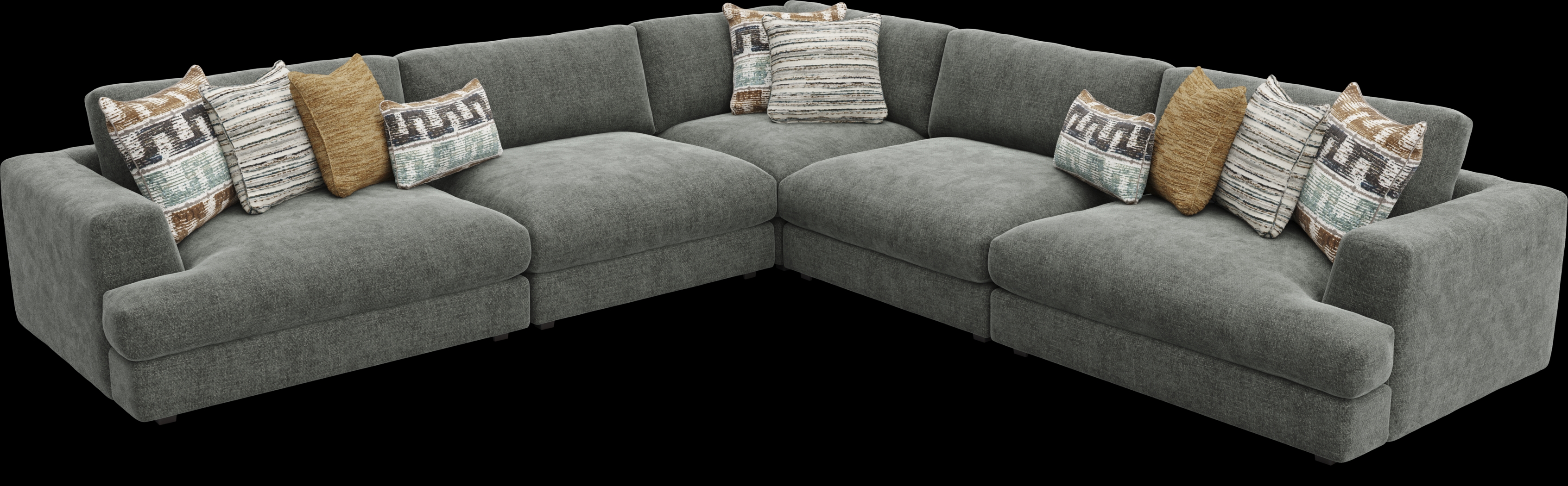 Montecito Charcoal 5 Pc Sectional - Thumbnail - Image 4