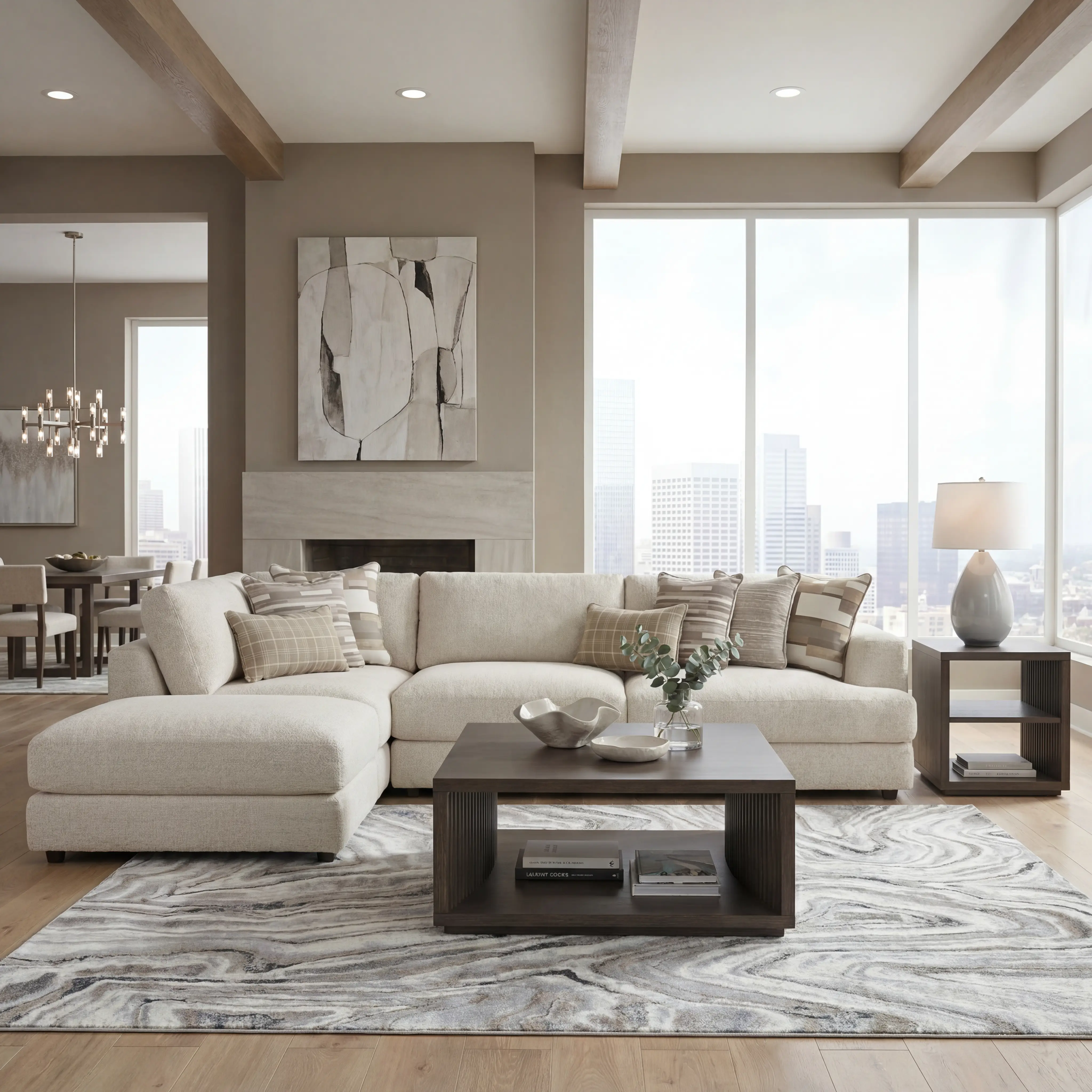 Montecito White 7 Pc Sectional Living Room - Thumbnail - Image 7