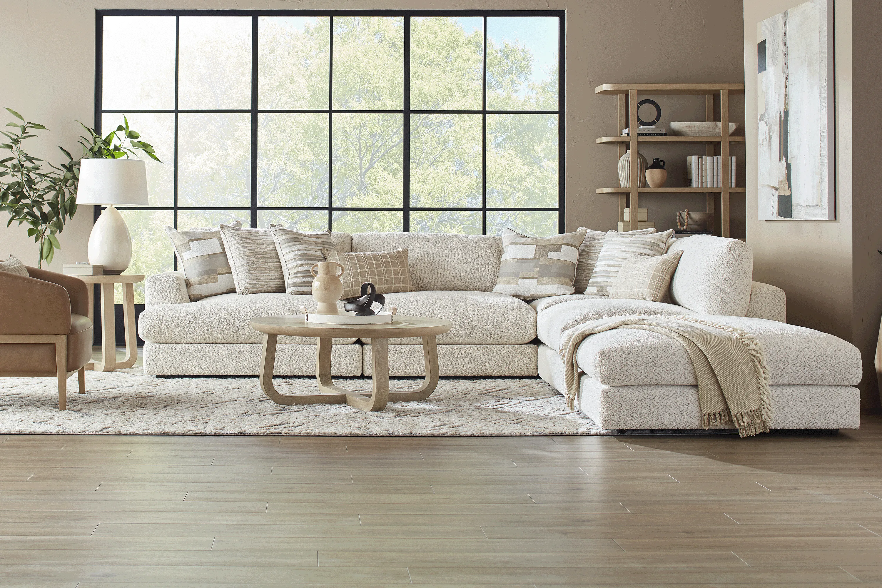 Montecito White 5 Pc Sectional - Thumbnail - Image 2