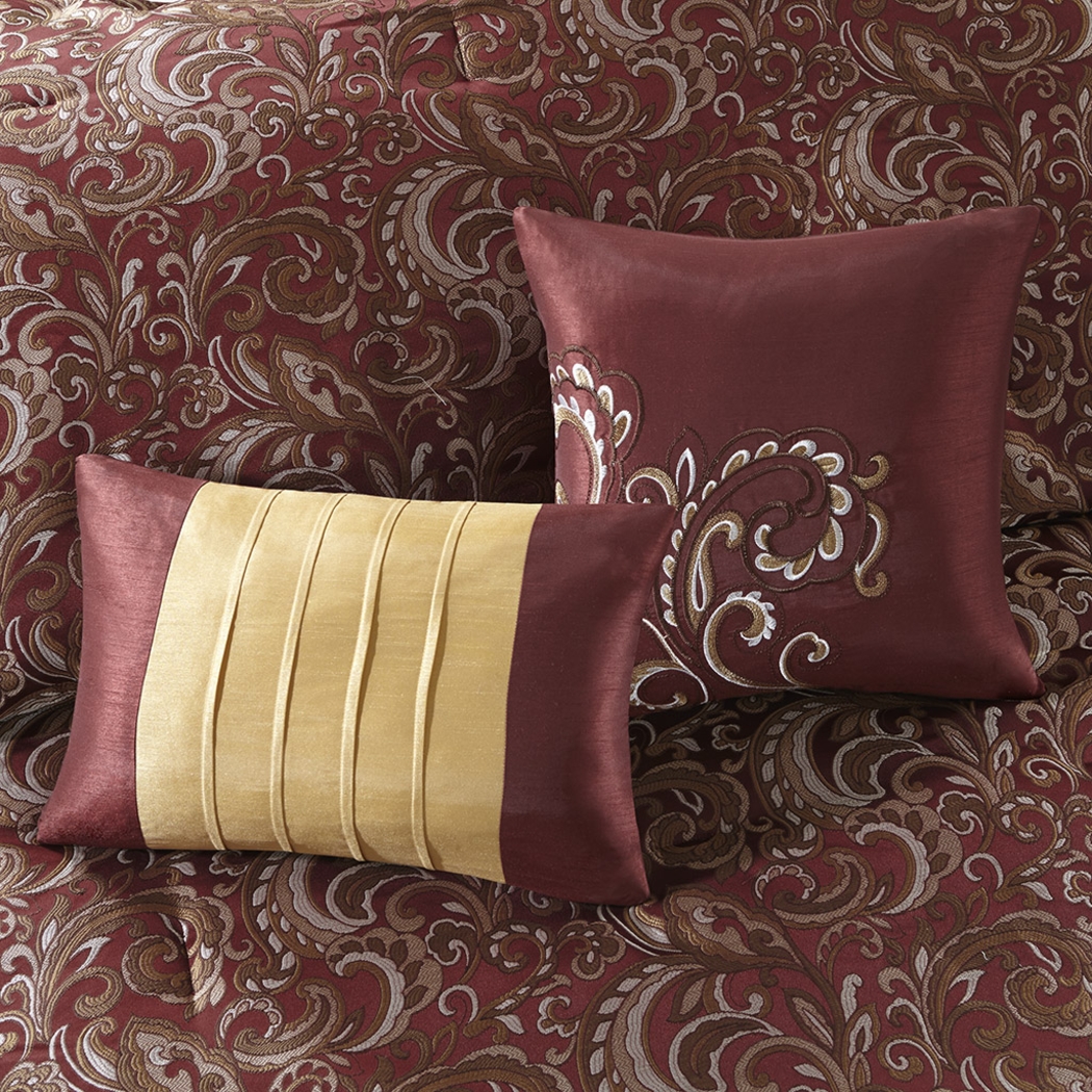 Montegut Red 24 Pc Queen Bedding Set - Thumbnail - Image 3