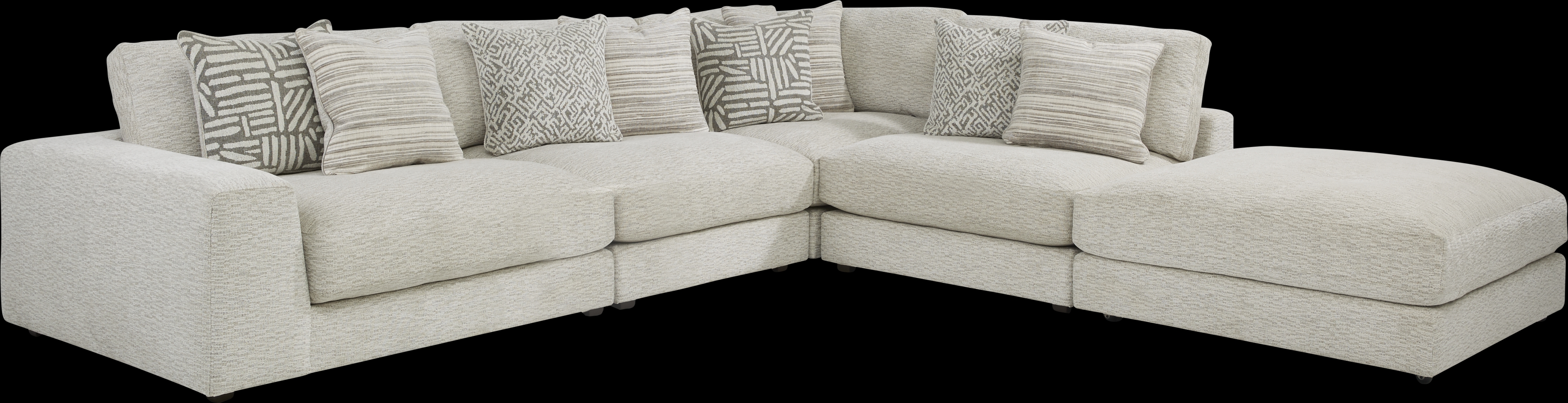 Monterey Trace White 5 Pc Sectional - Thumbnail - Image 1