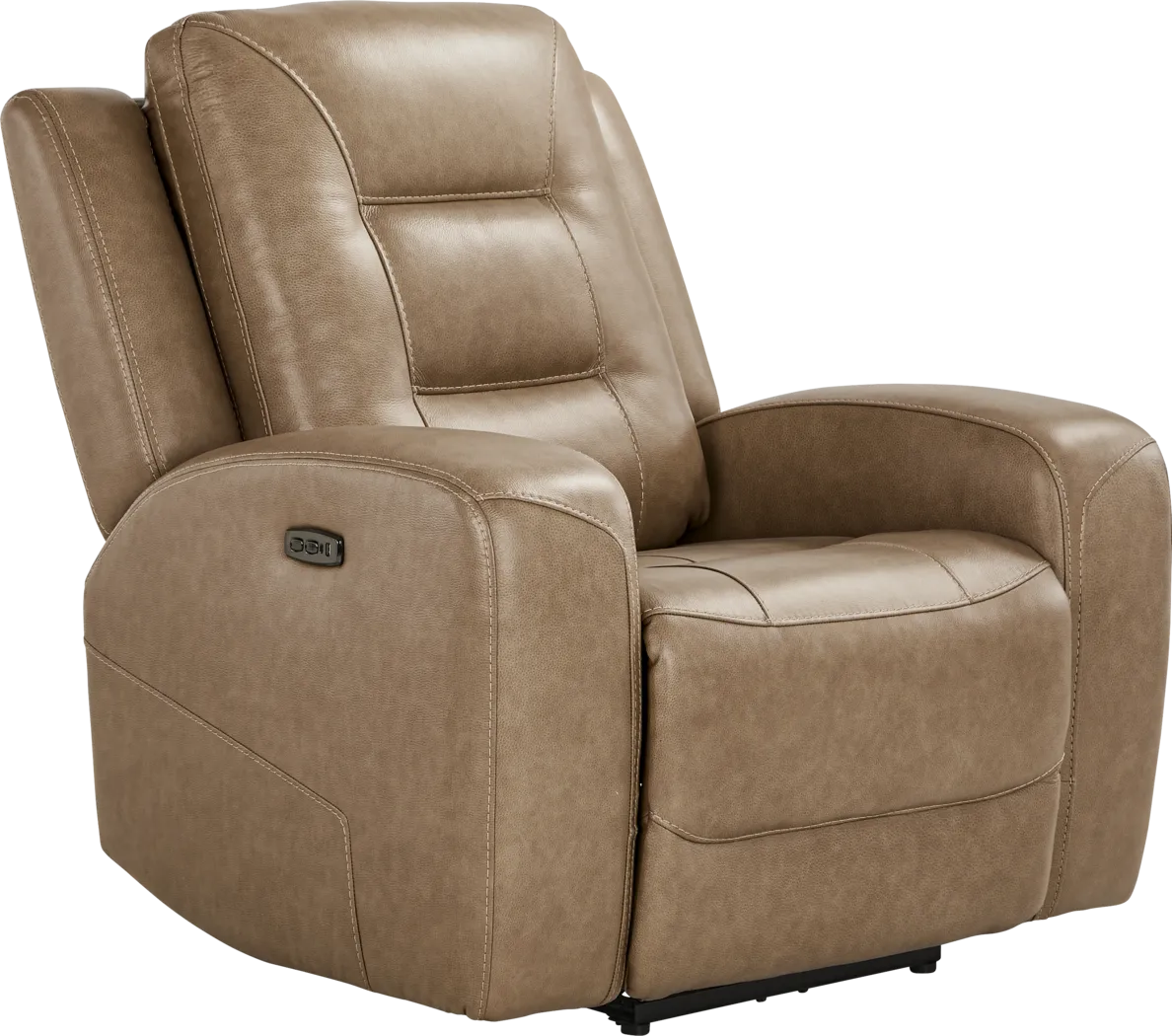 Montero Sand Leather Dual Power Recliner - Thumbnail - Image 3