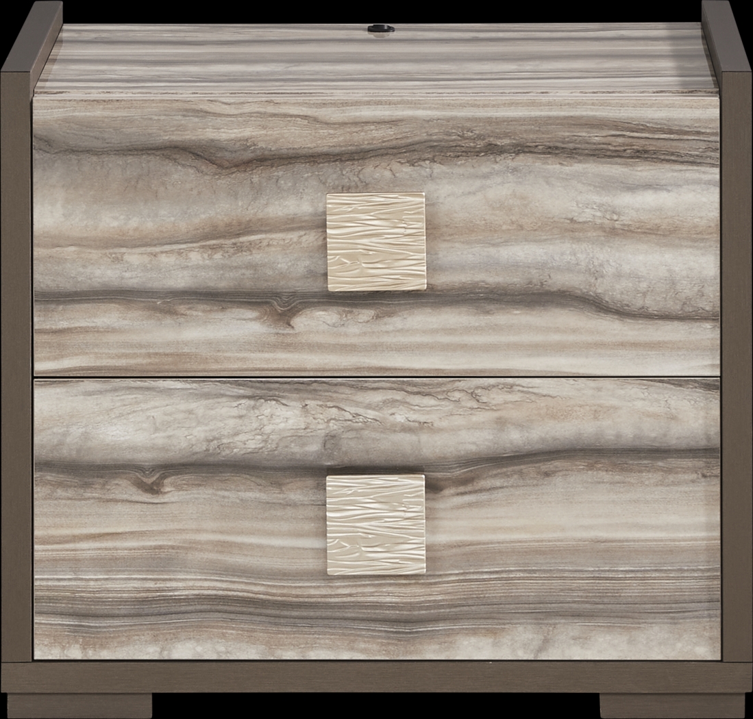 Monterosso Tan 8 Pc King Panel Bedroom with Electric Fireplace - Thumbnail - Image 12