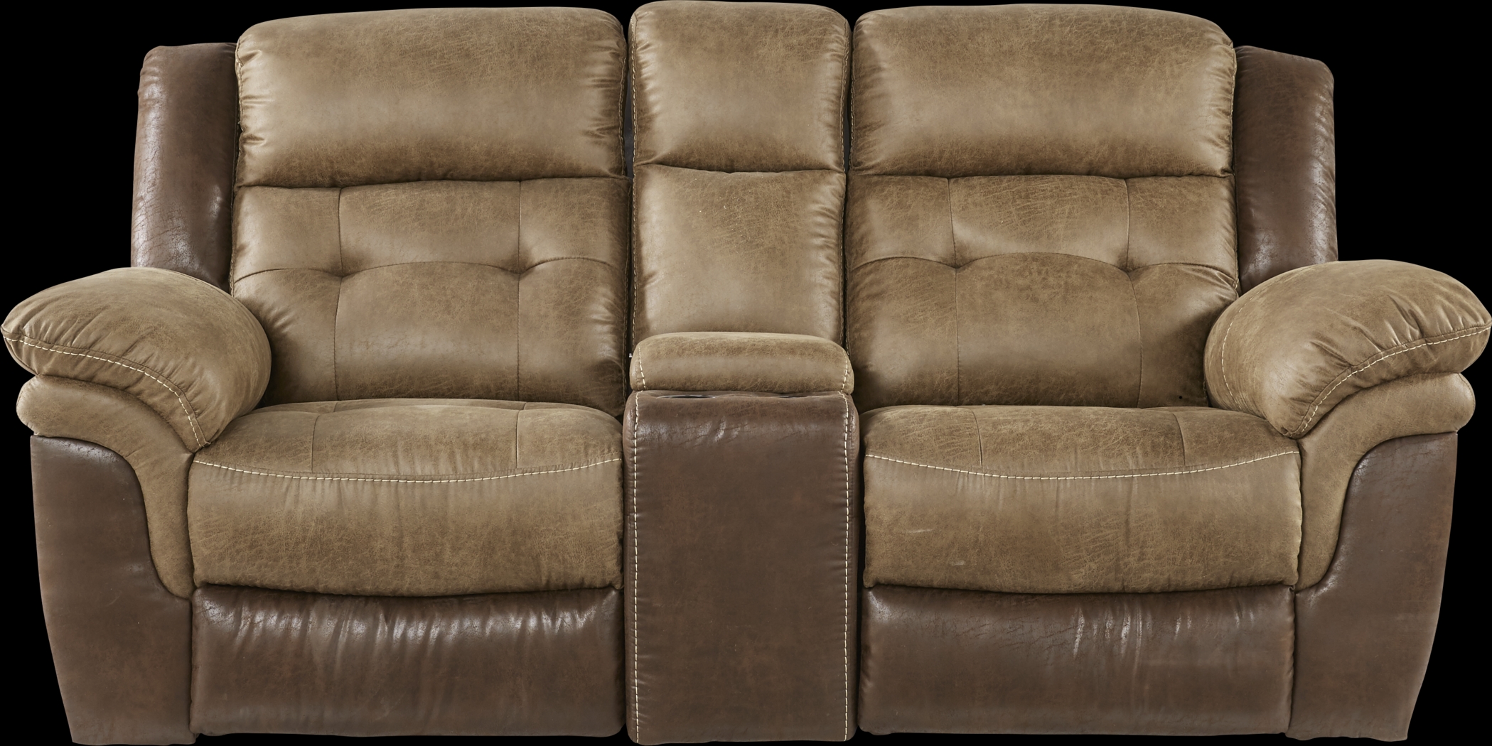 Montiglio Brown Reclining Console Loveseat - Thumbnail - Image 1