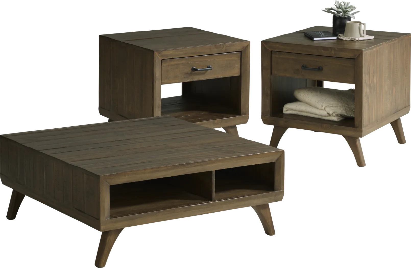 Montinello Brown 3 Pc Table Set - Thumbnail - Image 1