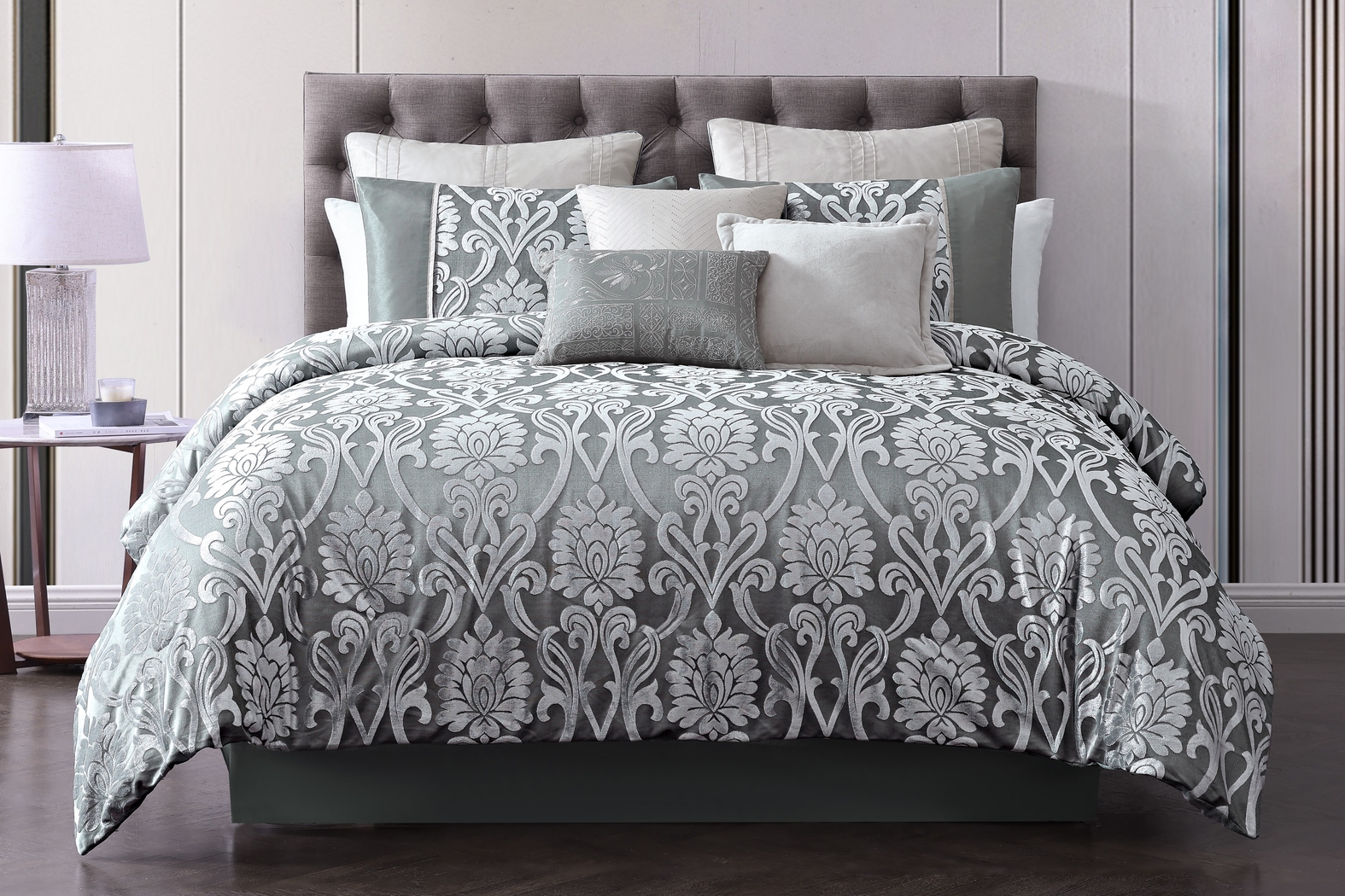 Montmood Gray 10 Pc King Comforter Set - Thumbnail - Image 2