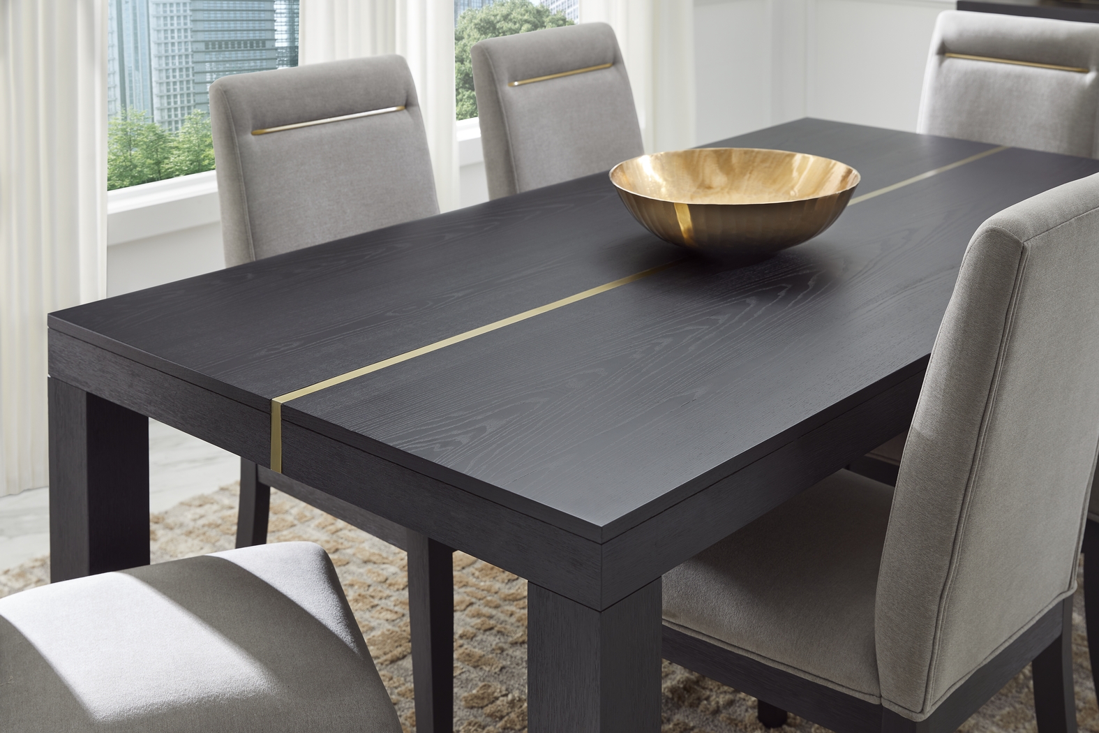 Montpelier Charcoal 5 Pc Dining Room with Gray Side Chairs - Thumbnail - Image 3