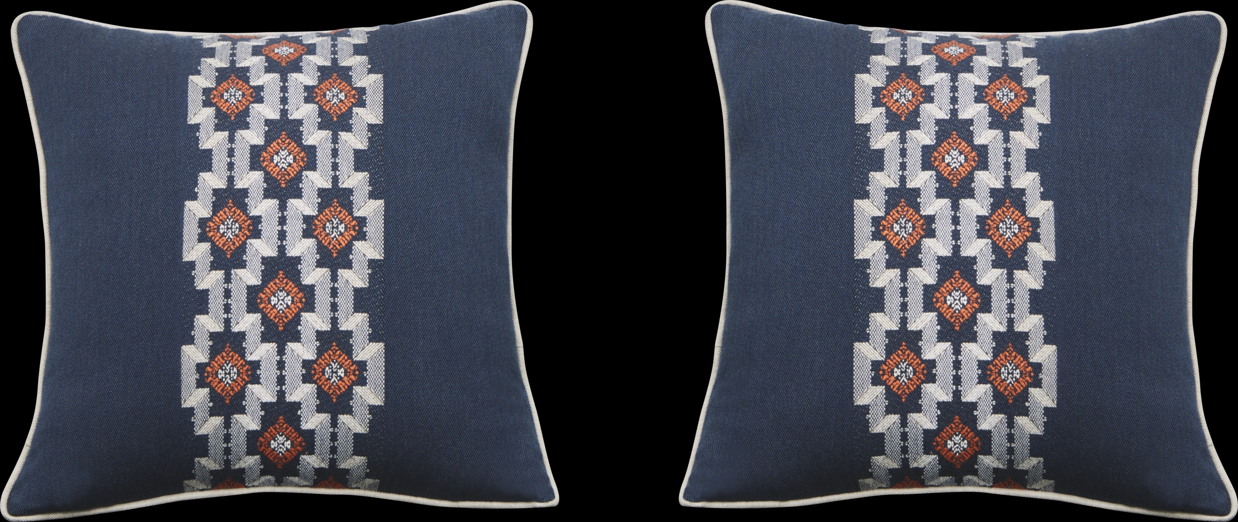 Montrose Rose Indigo Indoor/Outdoor Accent Pillow, Set of Two - Thumbnail - Image 1