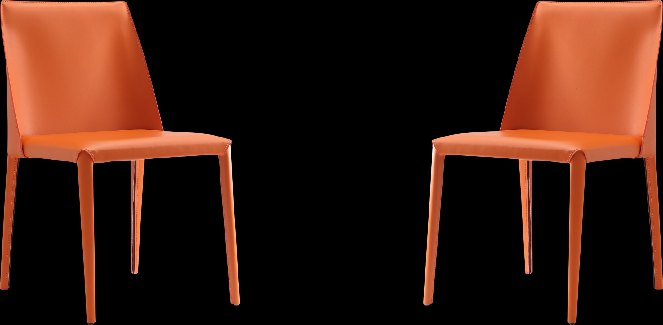 Moontime Orange Side Chair, Set of 2 - Thumbnail - Image 1