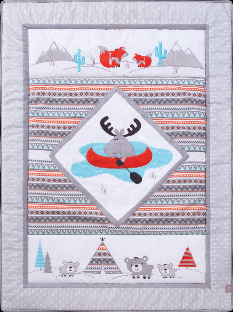 Moose Canoeing Camp Gray 4 Pc Baby Bedding Set - Thumbnail - Image 4