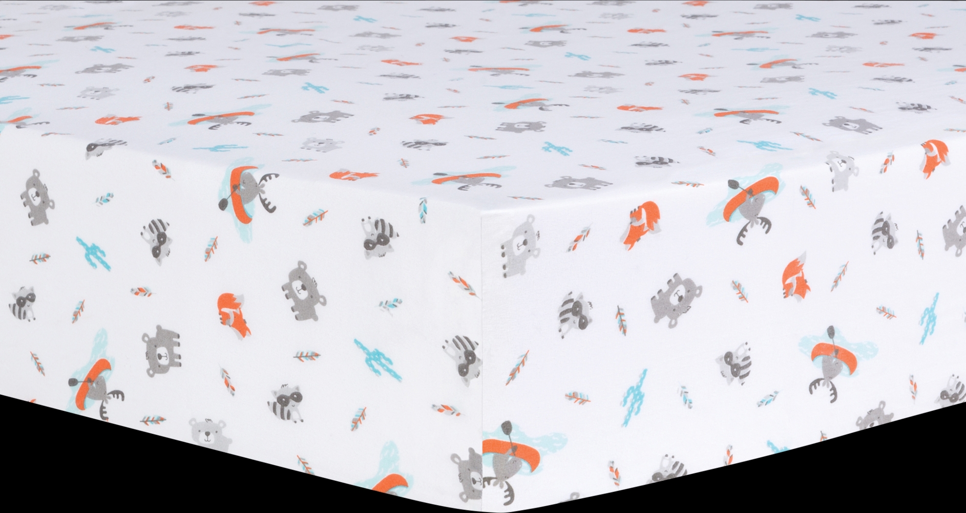 Moose Canoeing Camp Gray 4 Pc Baby Bedding Set - Thumbnail - Image 7