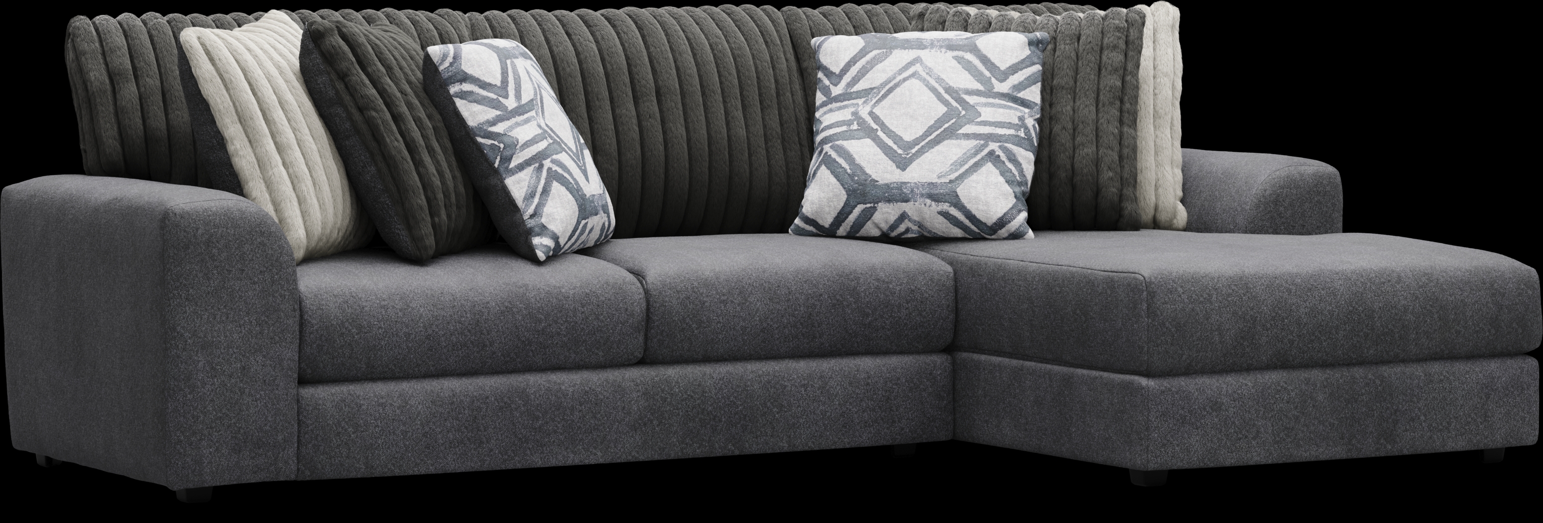 Moreau Street Black 5 Pc Sectional Living Room - Thumbnail - Image 2