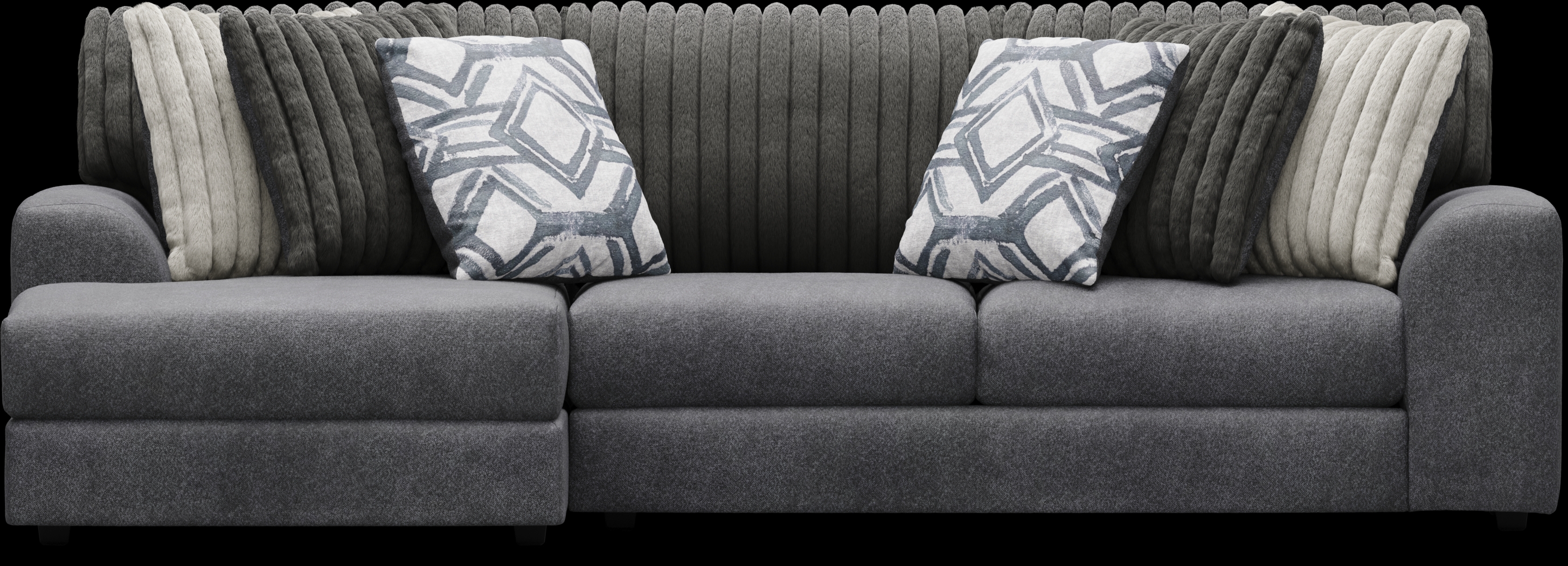 Moreau Street Black 5 Pc Sectional Living Room - Thumbnail - Image 3