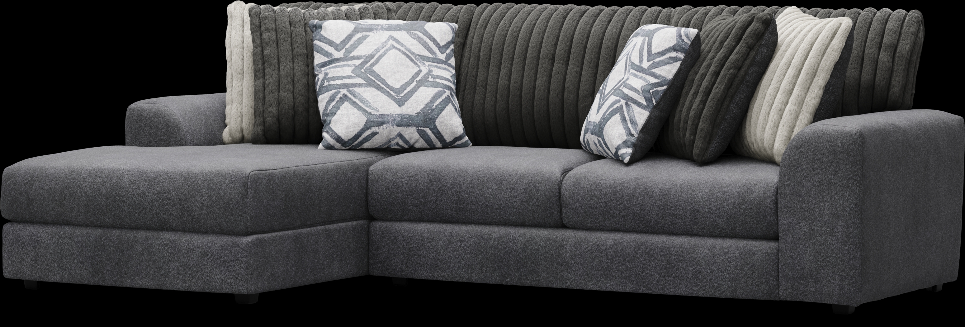 Moreau Street Black 5 Pc Sectional Living Room - Thumbnail - Image 2