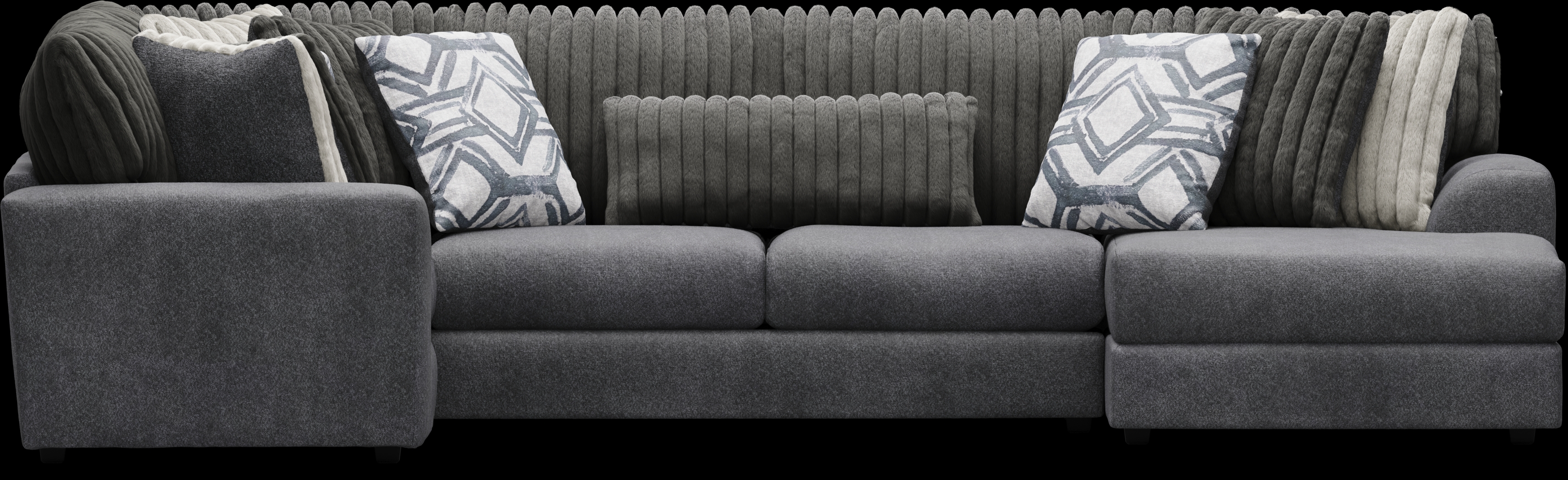 Moreau Street Black 6 Pc Sectional Living Room - Thumbnail - Image 3