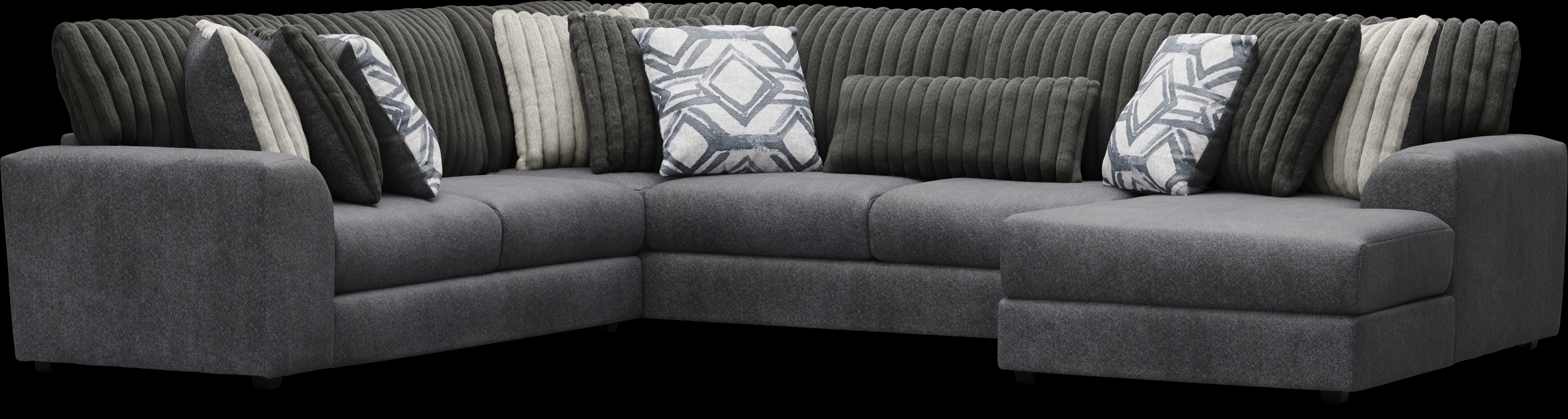 Moreau Street Black 6 Pc Sectional Living Room - Thumbnail - Image 2