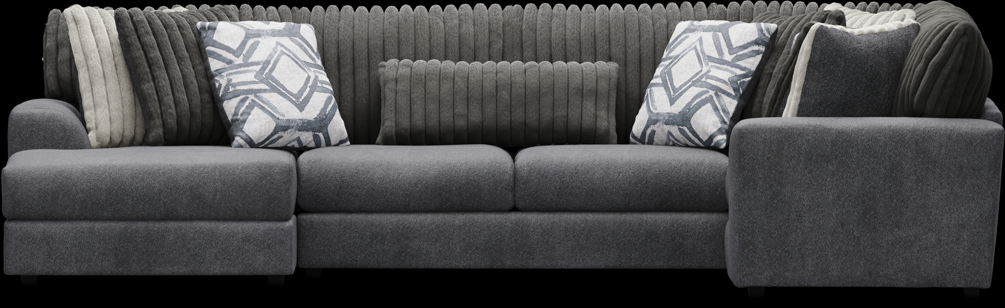 Moreau Street Black 3 Pc Sectional - Thumbnail - Image 3