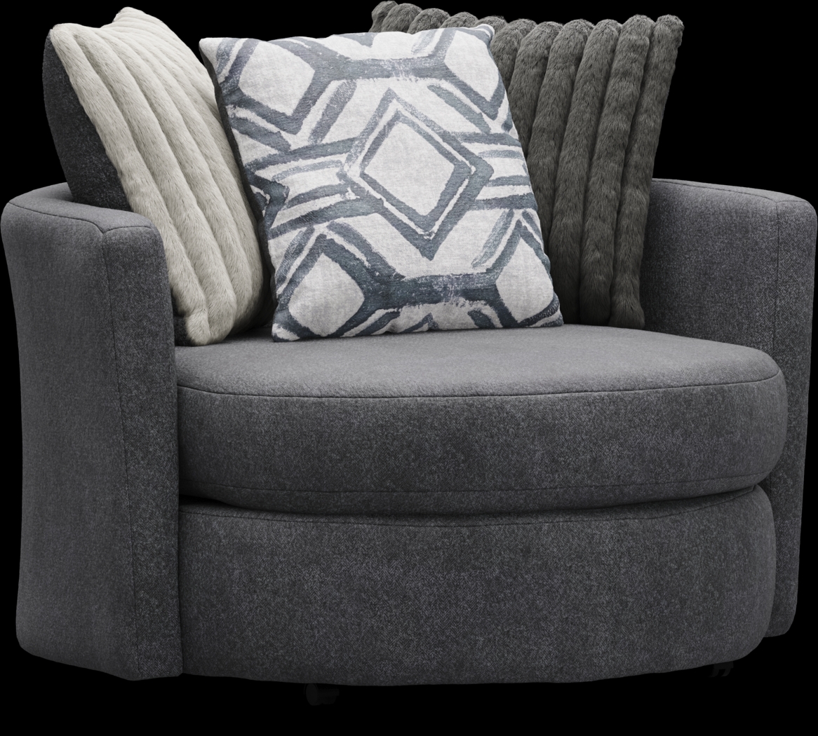 Moreau Street Black Swivel Accent Chair - Thumbnail - Image 1