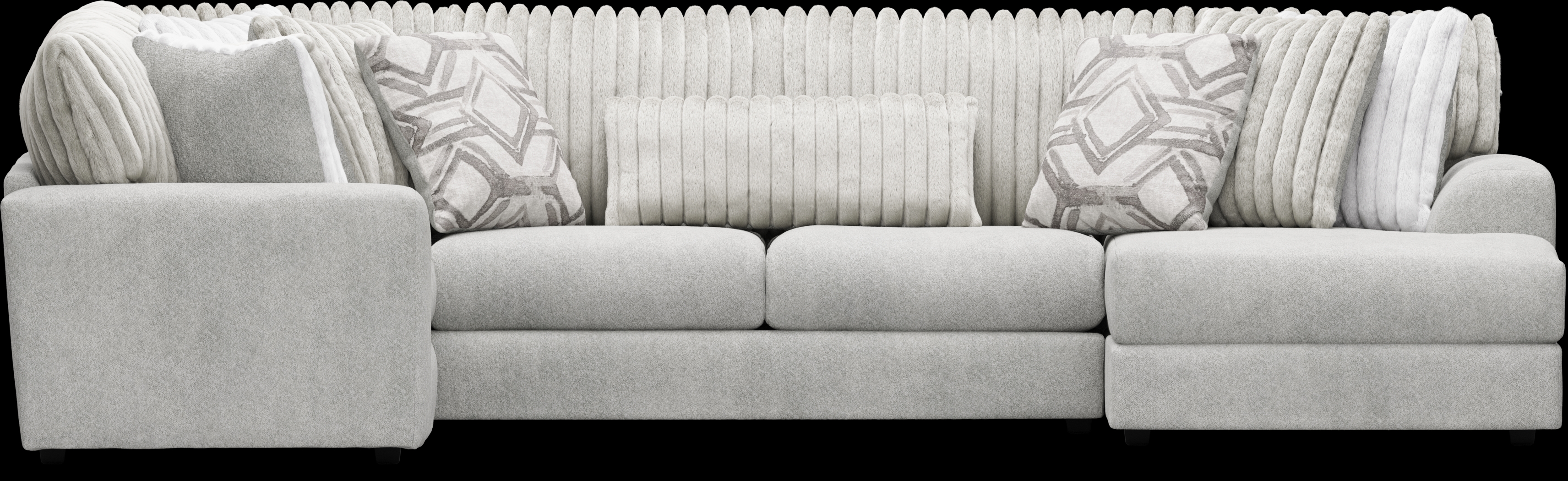 Moreau Street Gray 3 Pc Sectional - Thumbnail - Image 3