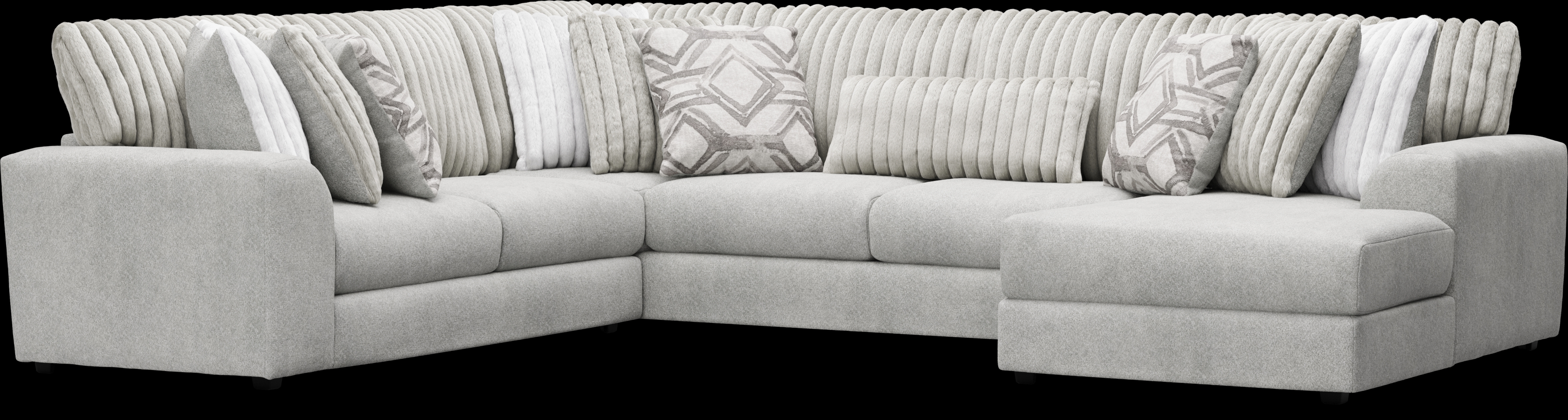 Moreau Street Gray 3 Pc Sectional - Thumbnail - Image 1