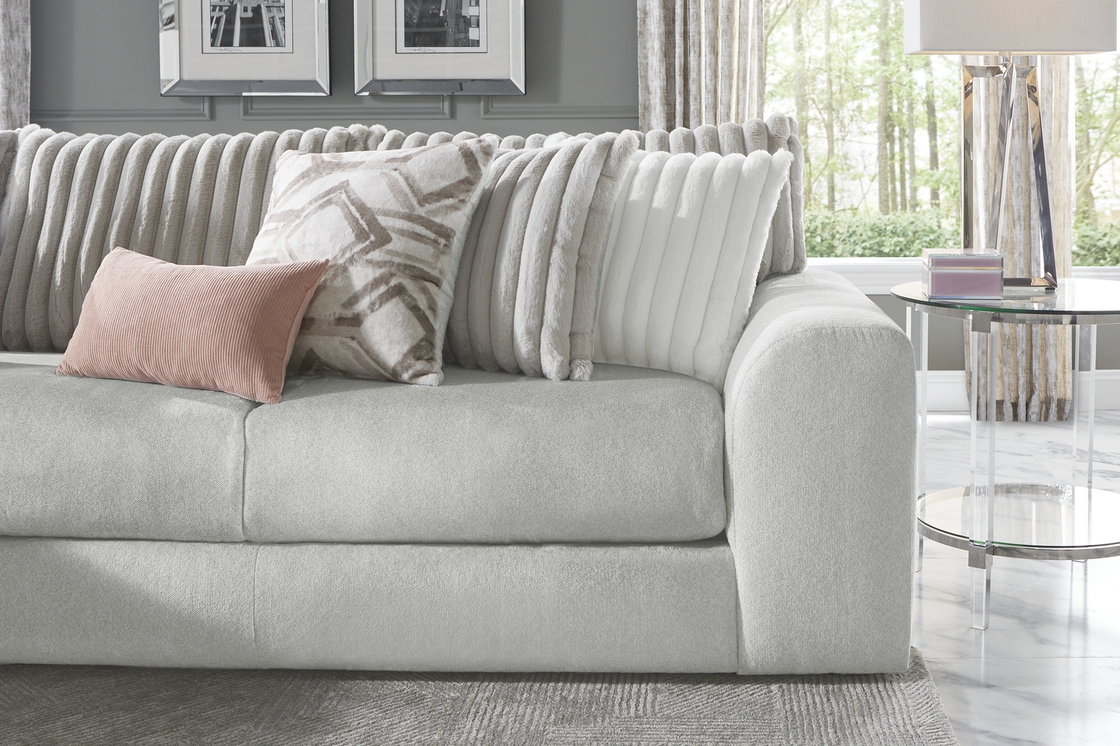 Moreau Street Gray 6 Pc Sectional Living Room - Thumbnail - Image 5