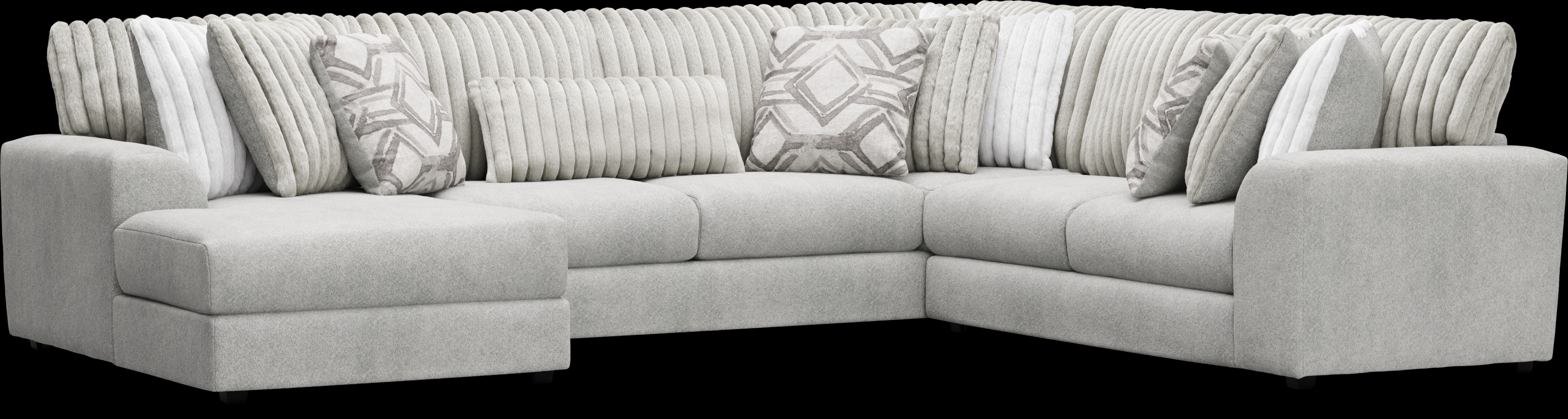 Moreau Street Gray 6 Pc Sectional Living Room - Thumbnail - Image 2