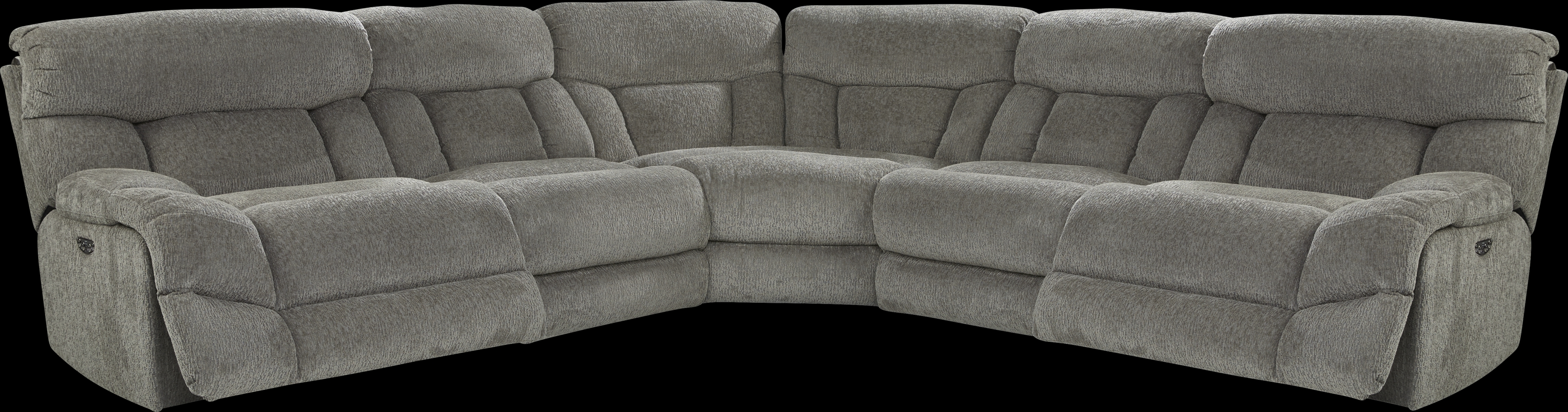 Morello Gray 5 Pc Dual Power Reclining Sectional - Thumbnail - Image 3