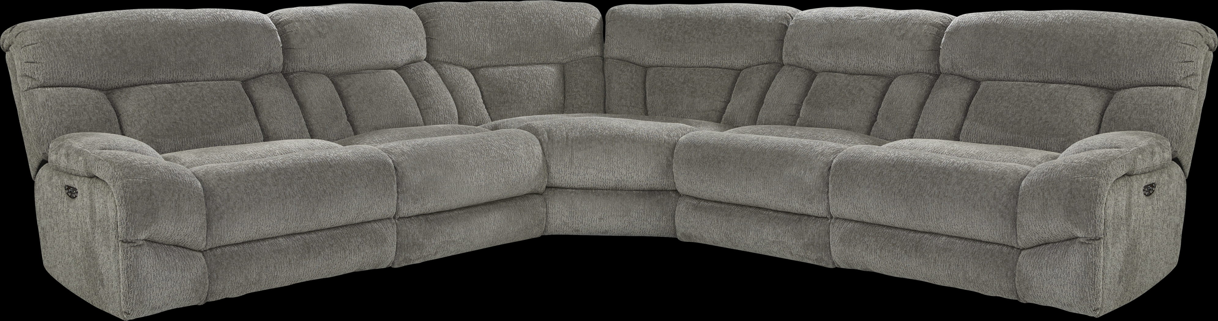 Morello Gray 5 Pc Dual Power Reclining Sectional - Thumbnail - Image 1