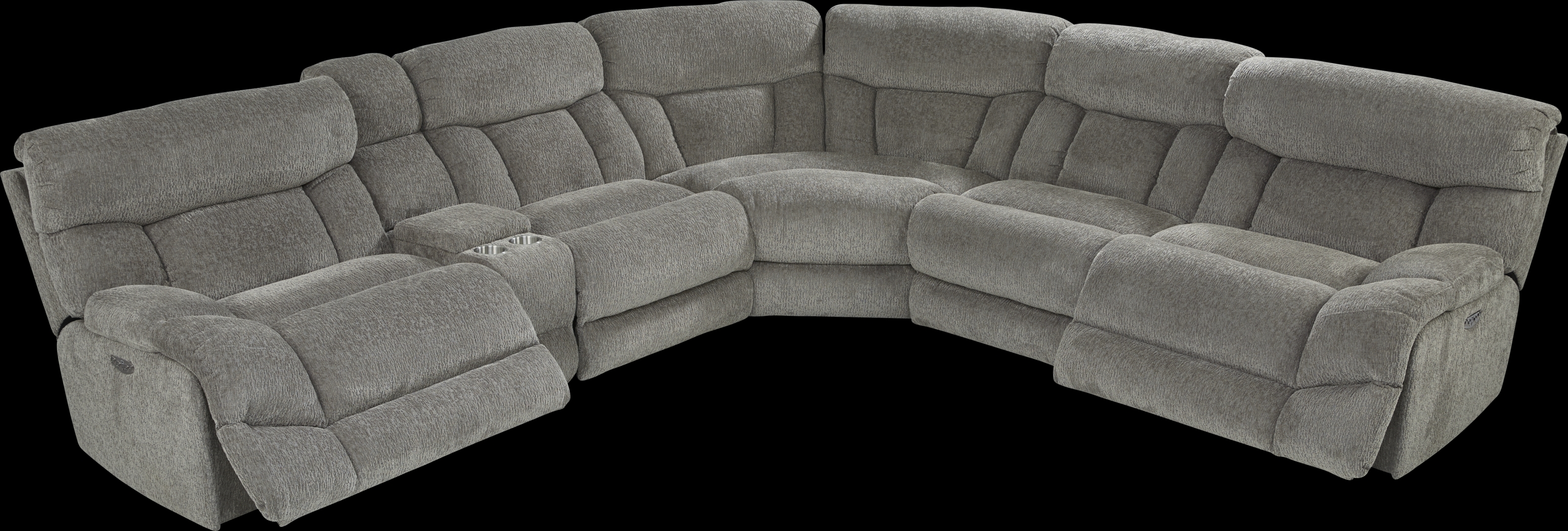 Morello Gray 6 Pc Dual Power Reclining Sectional - Thumbnail - Image 3