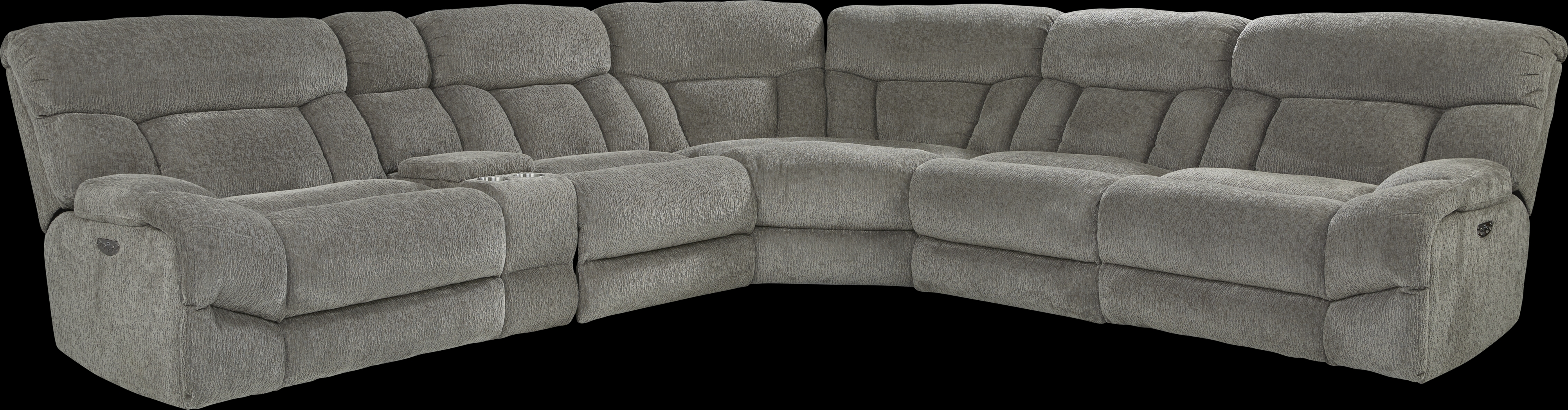 Morello Gray 6 Pc Dual Power Reclining Sectional - Thumbnail - Image 1