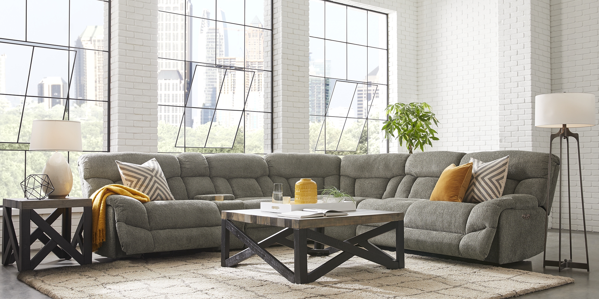 Morello Gray 6 Pc Dual Power Reclining Sectional - Thumbnail - Image 2