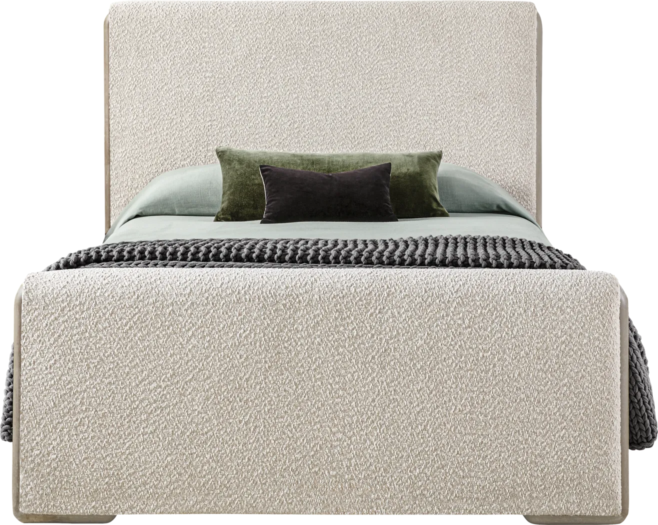 Moreno Stone 5 Pc Queen Upholstered Bedroom - Thumbnail - Image 2