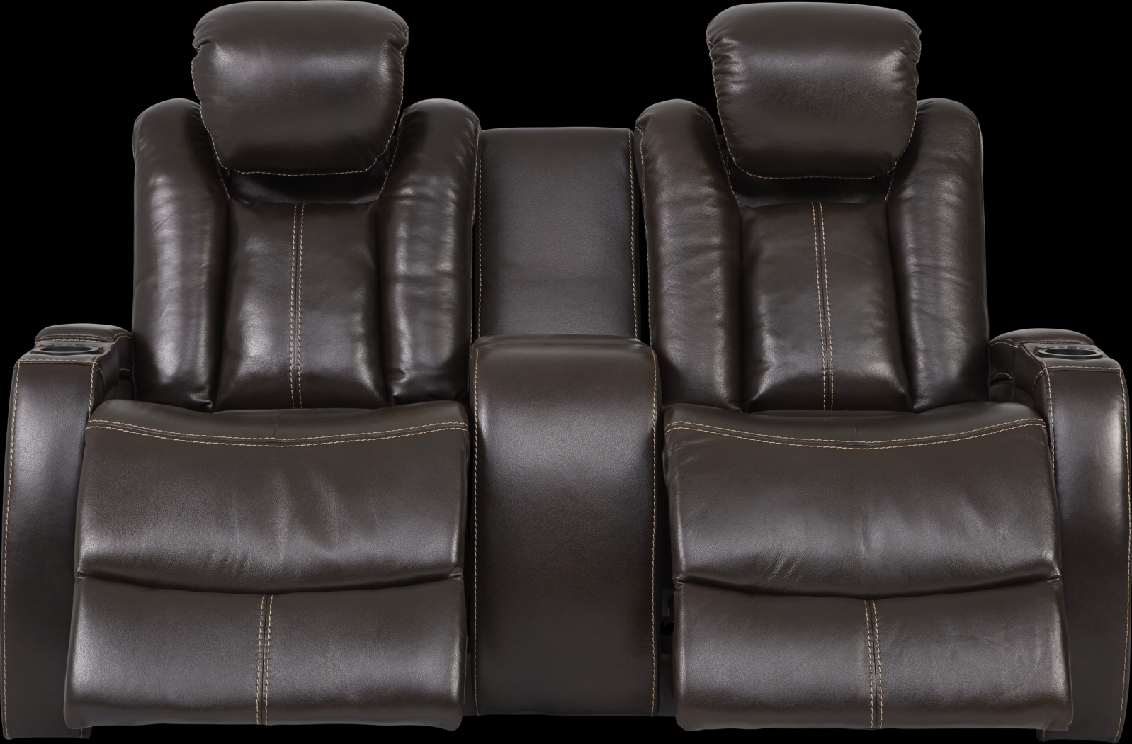 Moretti Brown Leather 7 Pc Dual Power Reclining Living Room - Thumbnail - Image 11