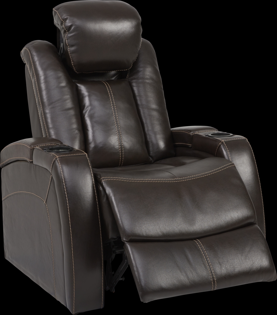 Moretti Brown Leather 8 Pc Living Room with Dual Power Reclining Sofa - Thumbnail - Image 12