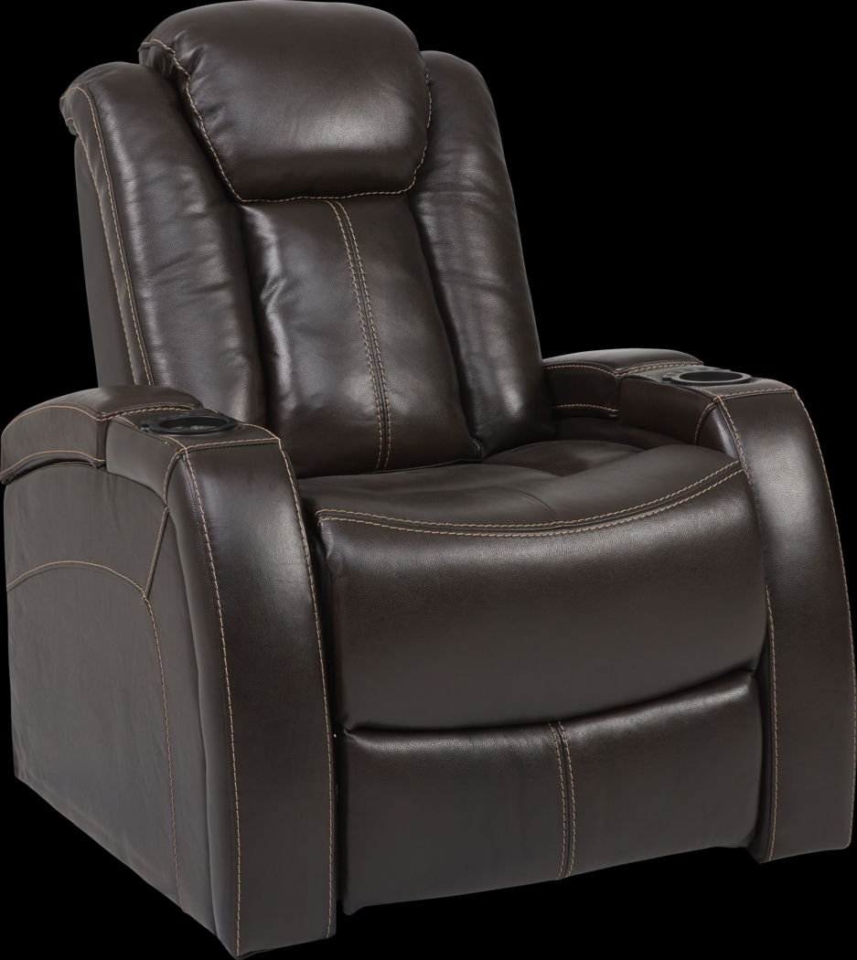 Moretti Brown Leather 8 Pc Living Room with Dual Power Reclining Sofa - Thumbnail - Image 11