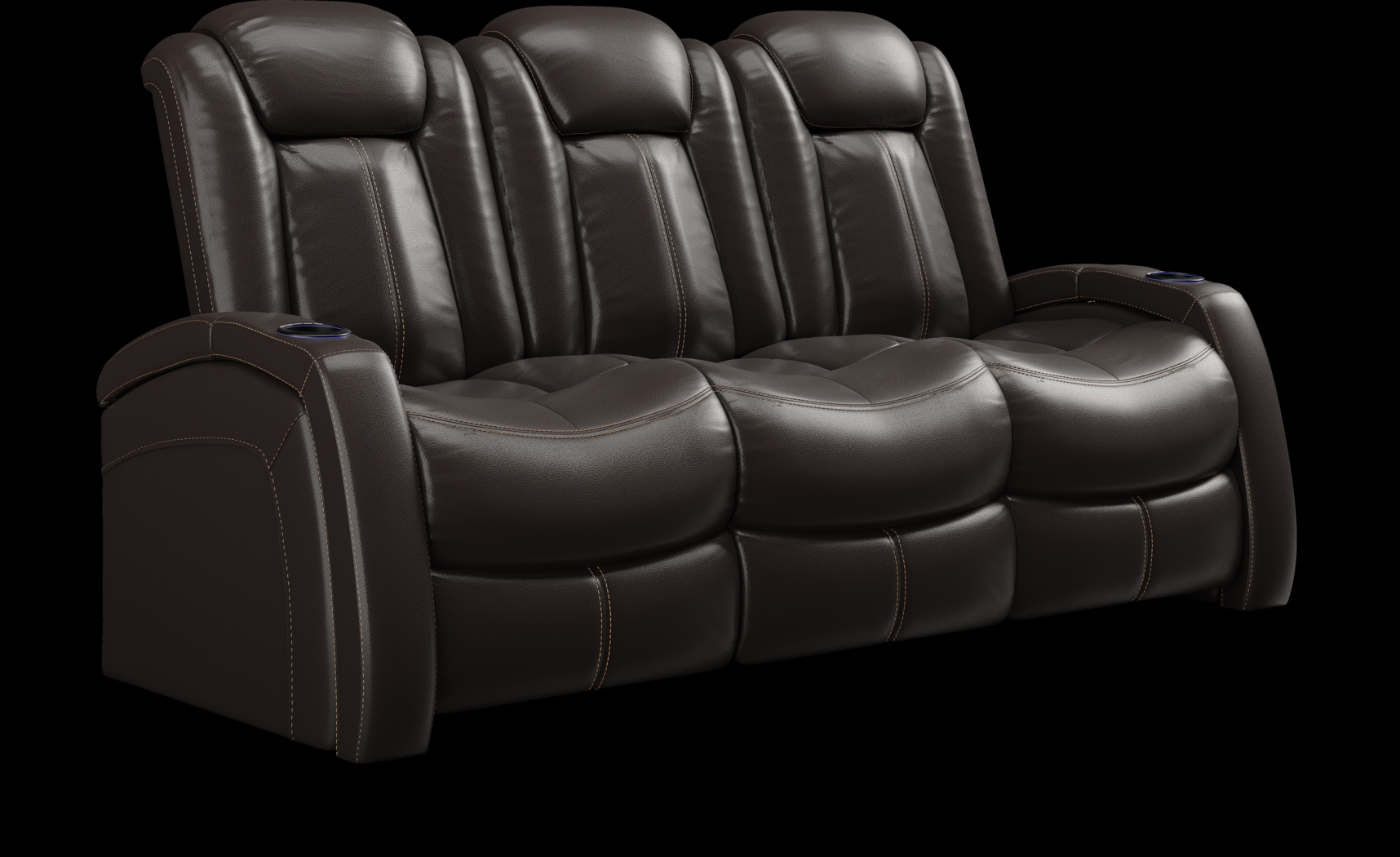 Moretti Brown Leather 8 Pc Living Room with Dual Power Reclining Sofa - Thumbnail - Image 3