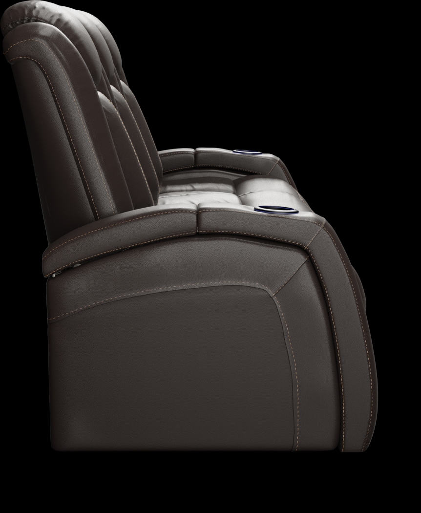 Moretti Brown Leather 8 Pc Living Room with Dual Power Reclining Sofa - Thumbnail - Image 4