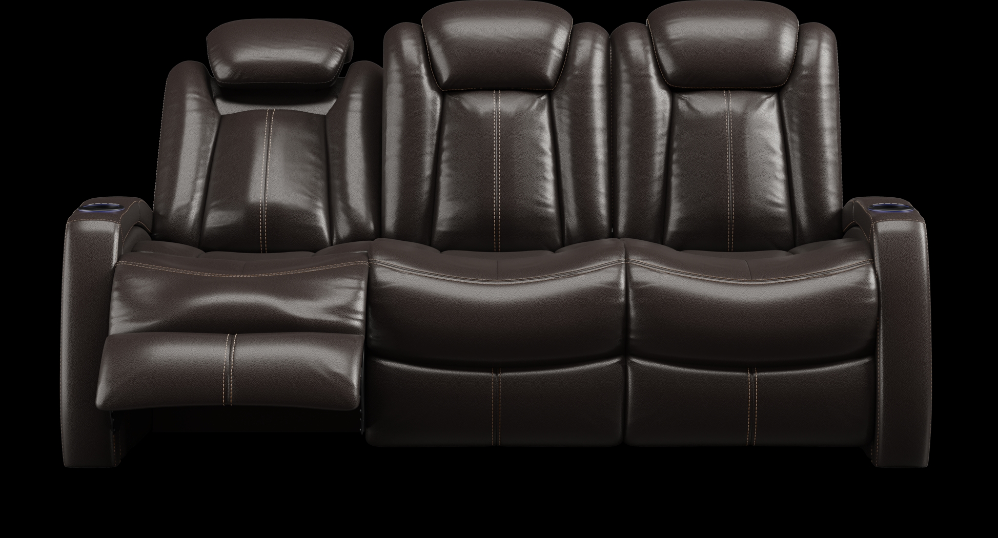 Moretti Brown Leather 8 Pc Living Room with Dual Power Reclining Sofa - Thumbnail - Image 5
