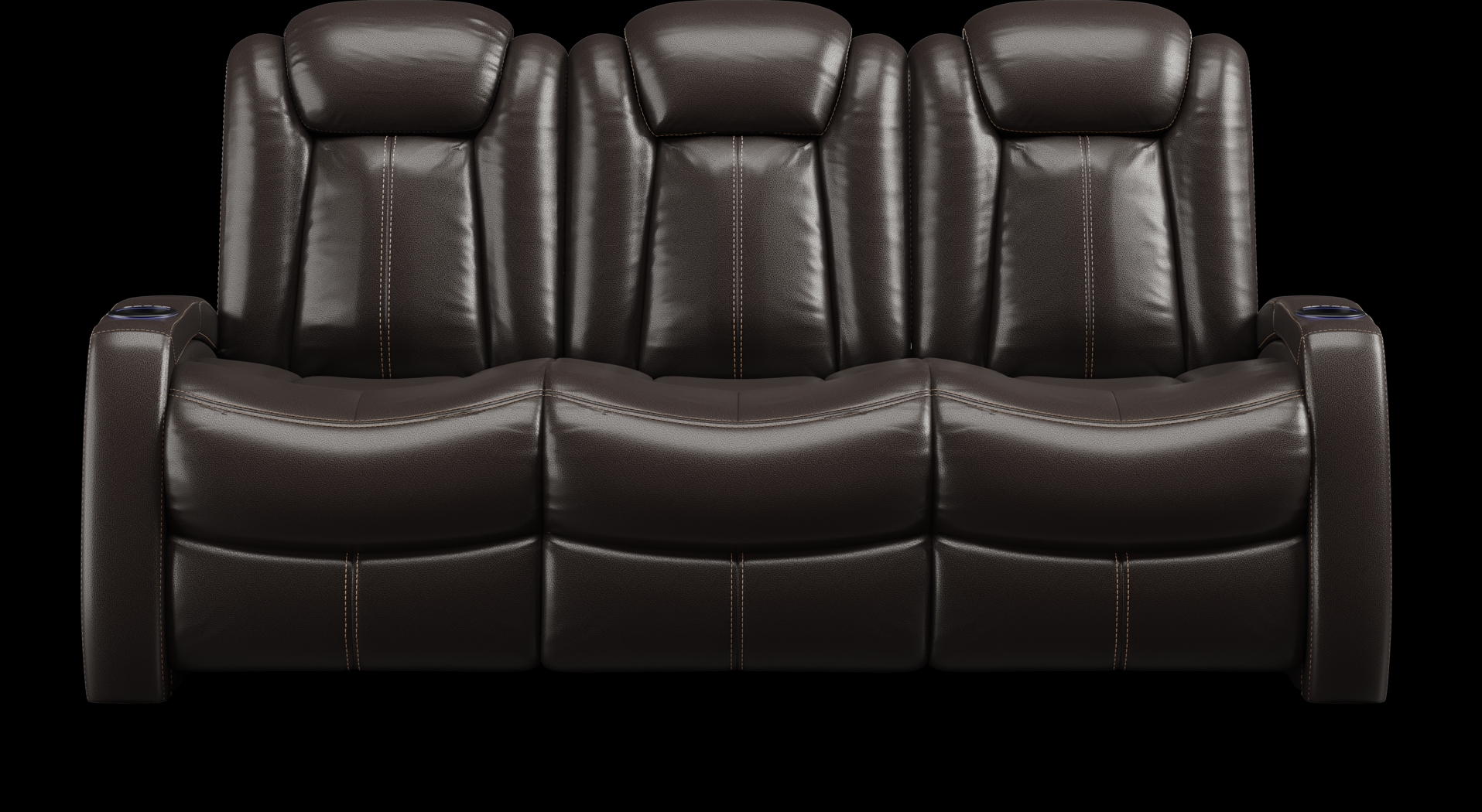 Moretti Brown Leather 8 Pc Living Room with Dual Power Reclining Sofa - Thumbnail - Image 2