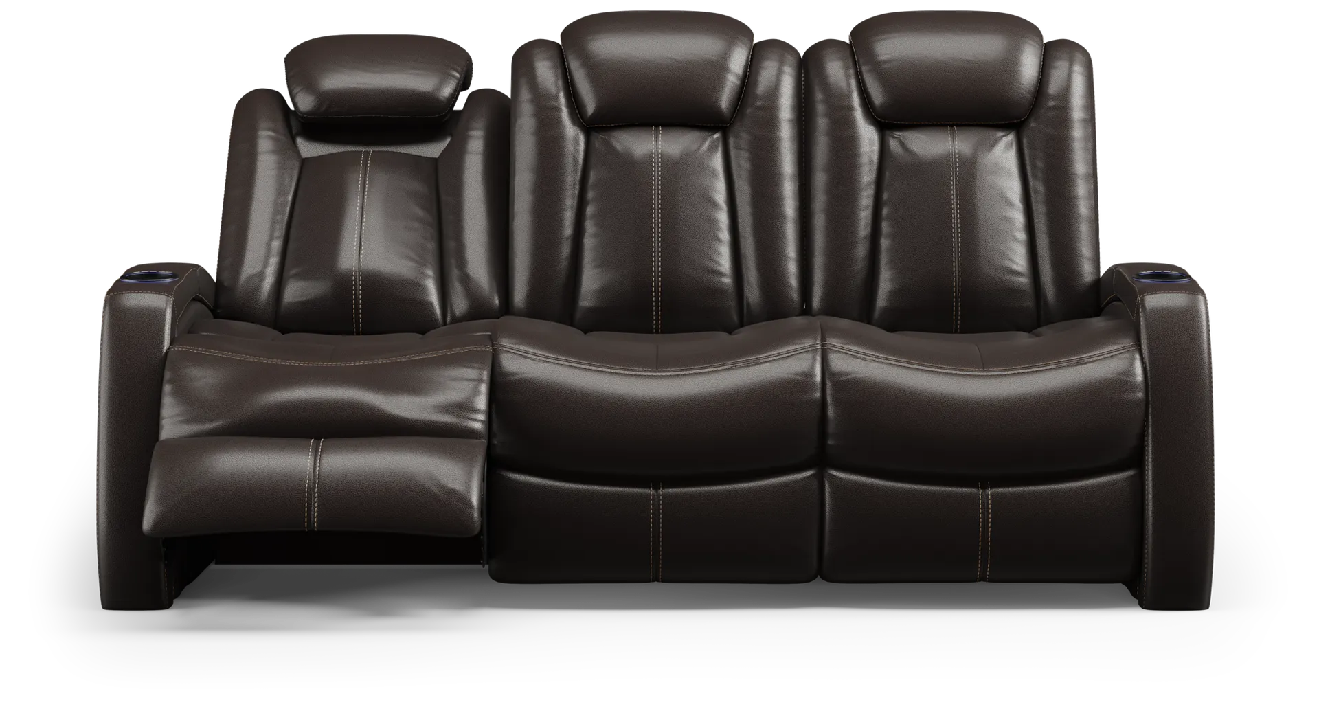 brown power reclining sofa