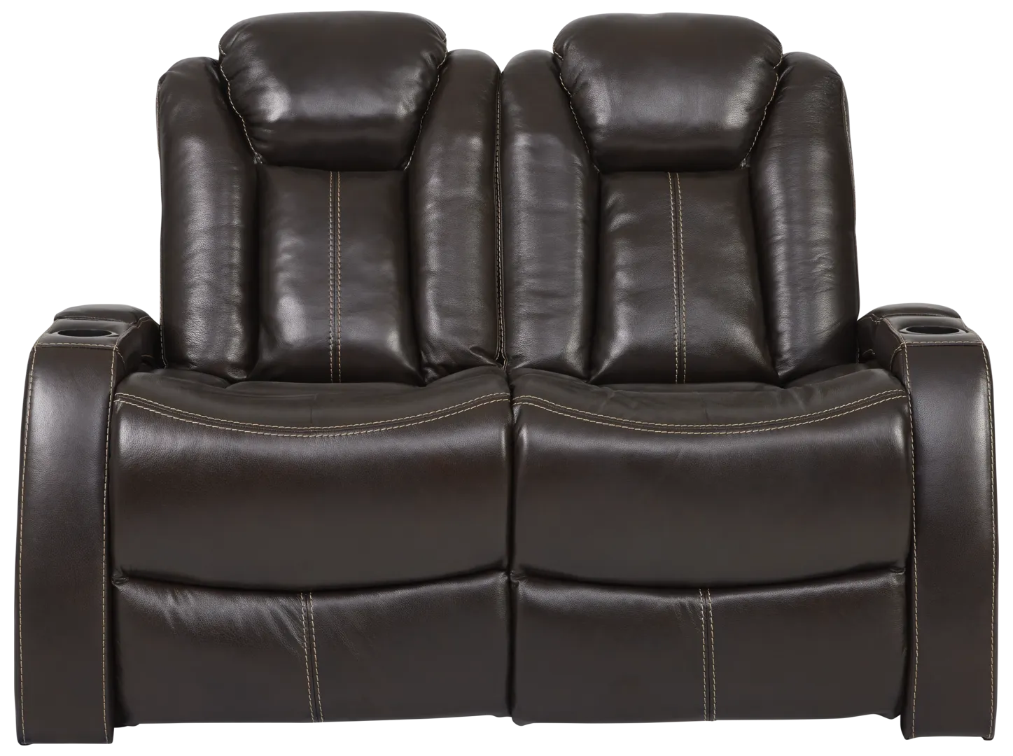 brown stationary loveseat