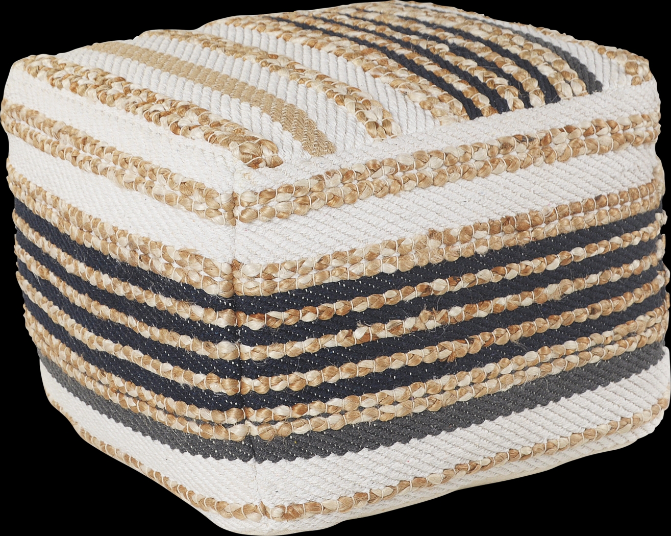 Moreze Black/Tan Pouf - Thumbnail - Image 3