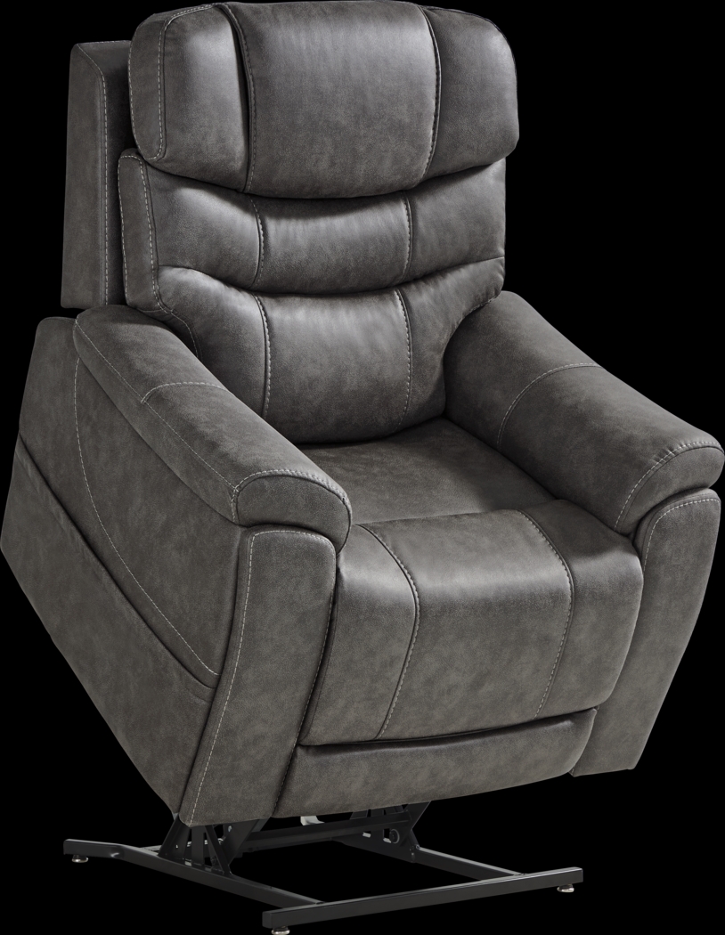 Morgan Hill Gray Triple Power Lift Recliner - Thumbnail - Image 4