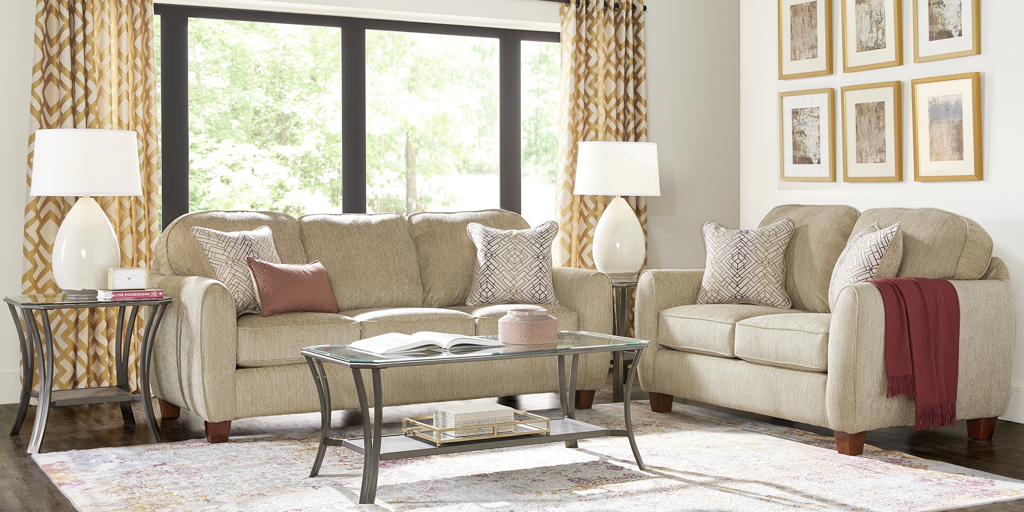 Morganville Beige 2 Pc Living Room - Thumbnail - Image 1