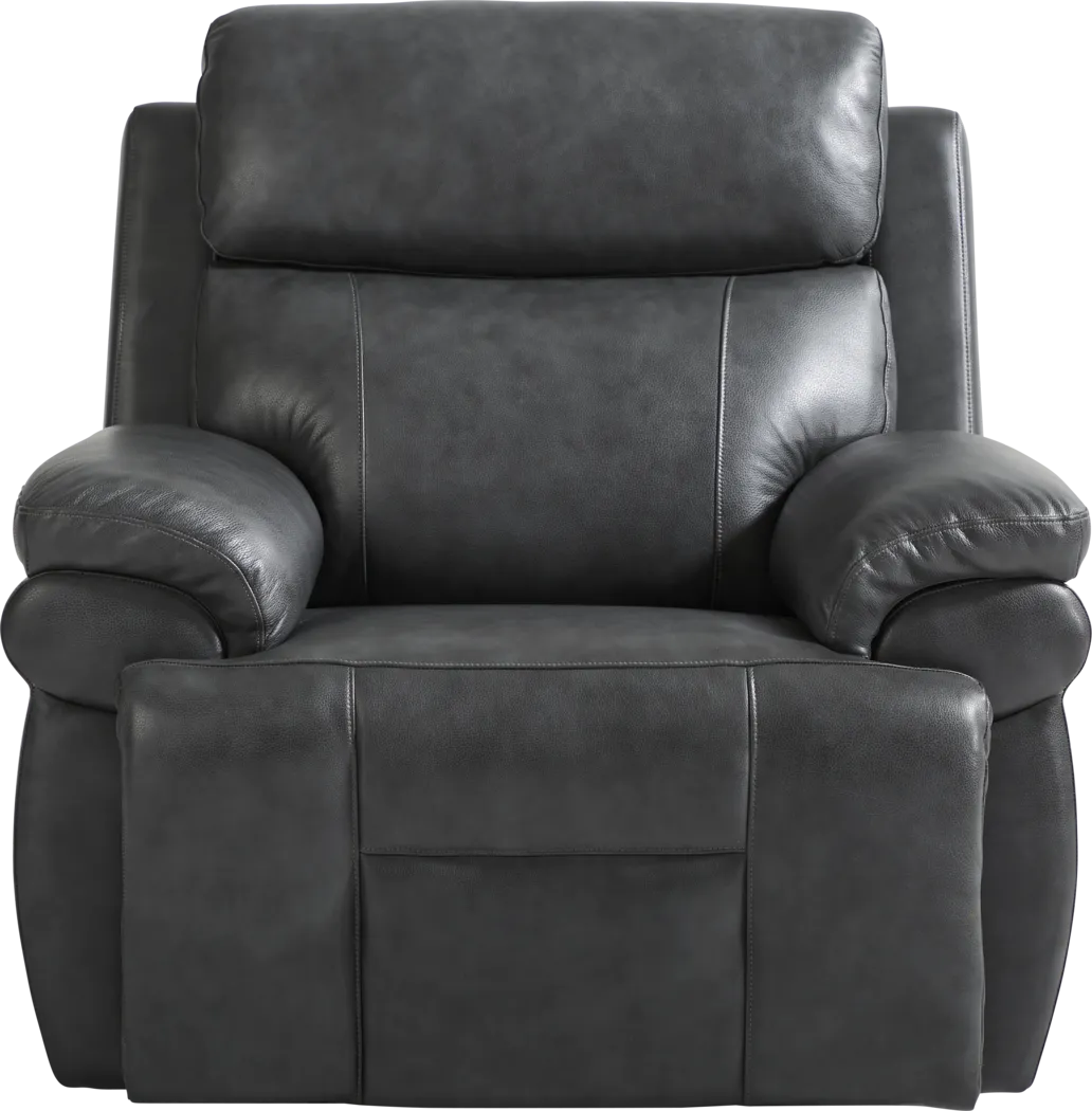 Morisano Gray Leather Triple Power Recliner with Air Massage - Thumbnail - Image 4