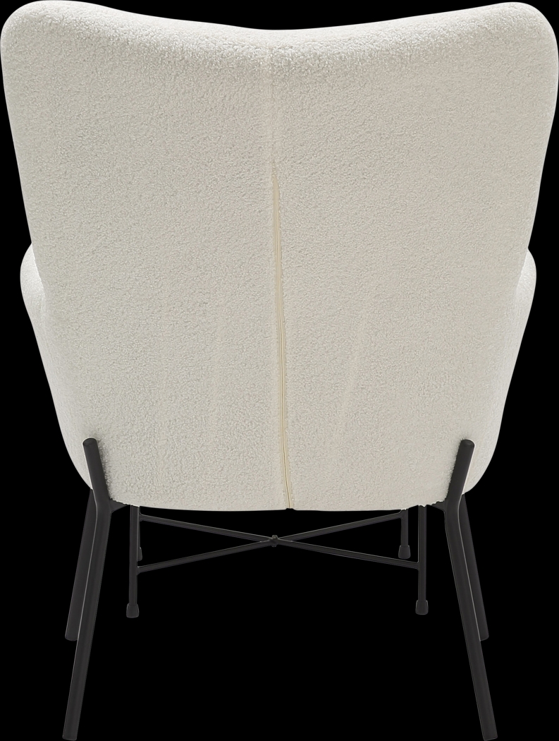 Morlaix White Accent Chair With Ottoman - Thumbnail - Image 4