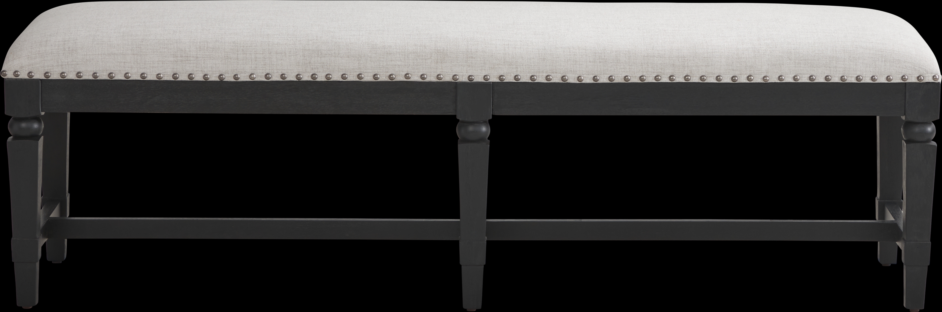 Morlan Road Black Upholstered Dining Bench - Thumbnail - Image 1