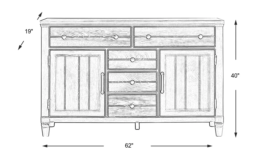 Dimension Image. Please refer to the Dimension Tab on this page for dimension details.